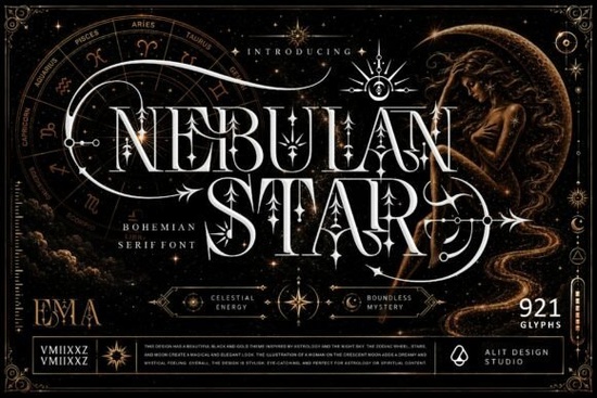 Nebulan Star Typeface Font